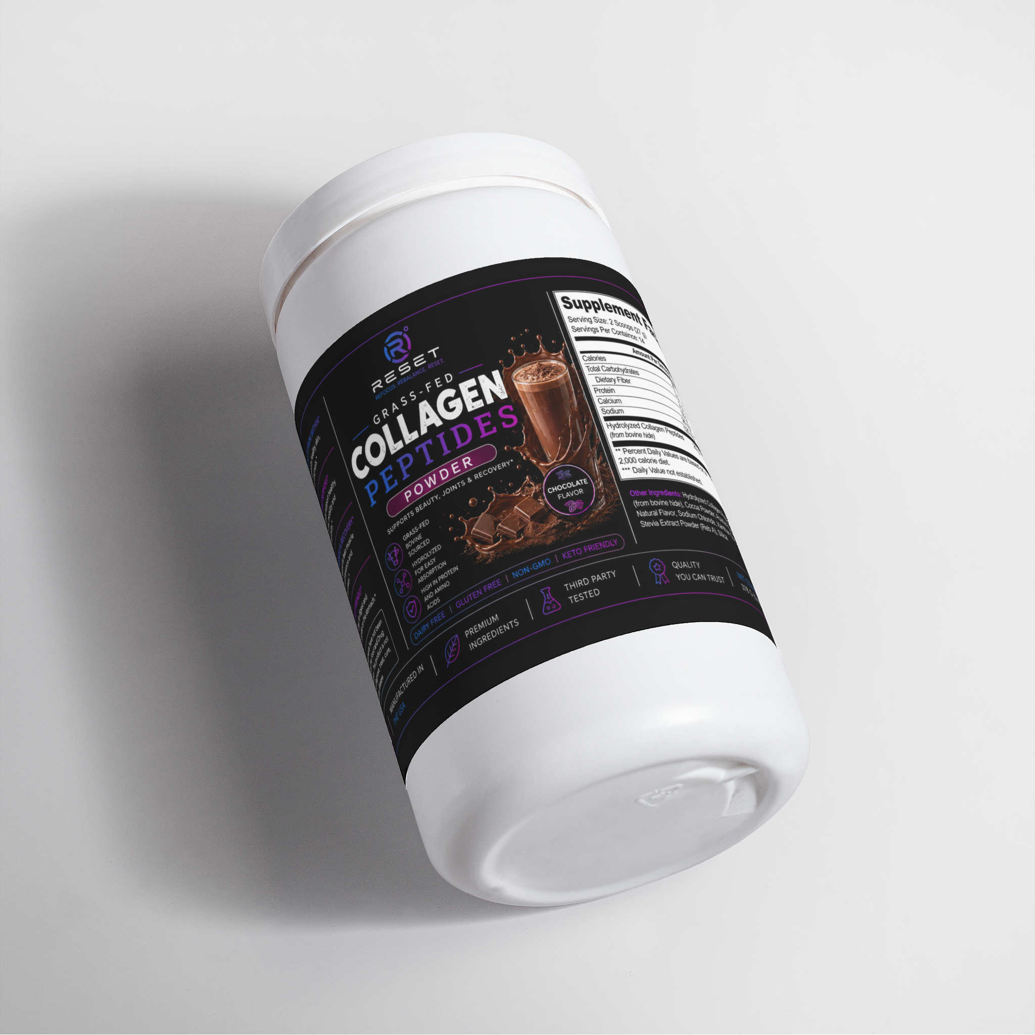 Grass-Fed Collagen Peptides Powder (Chocolate)