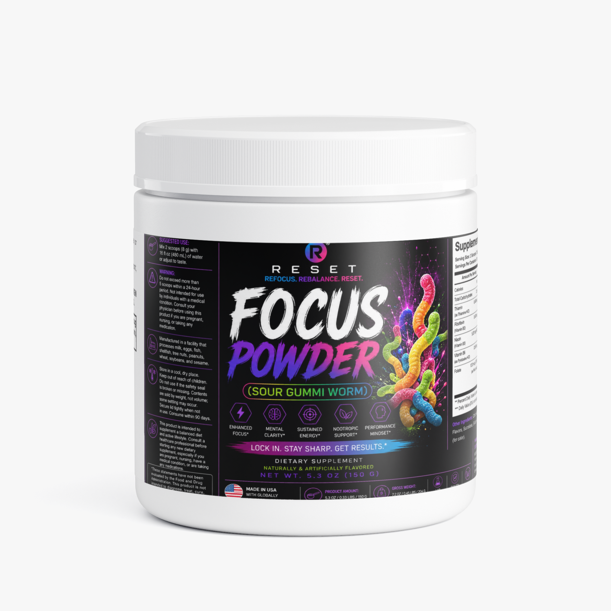 Focus Powder (Sour Gummi Worm)