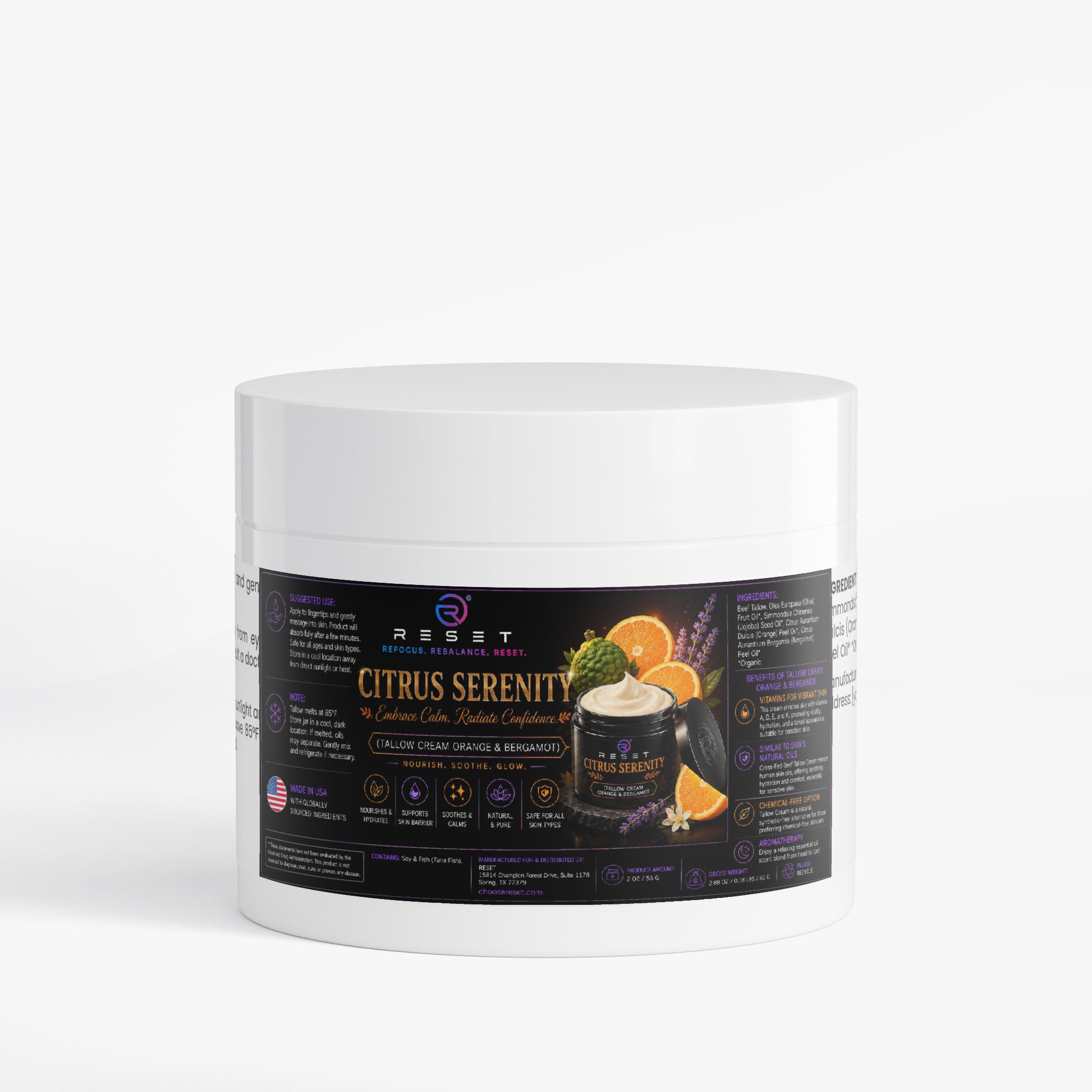 Tallow Cream Orange & Bergamot